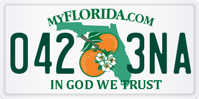 FL license plate 0423NA