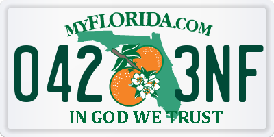 FL license plate 0423NF
