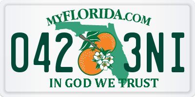 FL license plate 0423NI