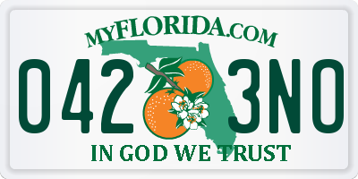 FL license plate 0423NO