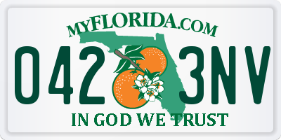 FL license plate 0423NV