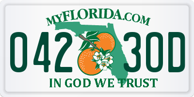 FL license plate 0423OD