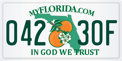 FL license plate 0423OF