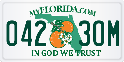 FL license plate 0423OM