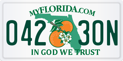 FL license plate 0423ON