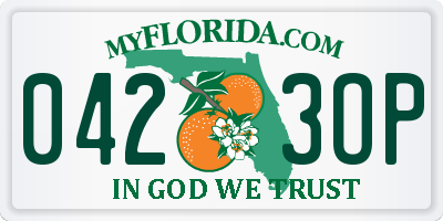 FL license plate 0423OP