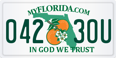 FL license plate 0423OU