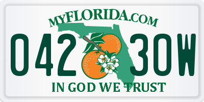 FL license plate 0423OW