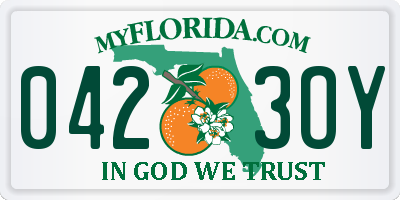 FL license plate 0423OY
