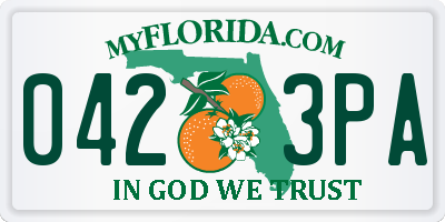 FL license plate 0423PA