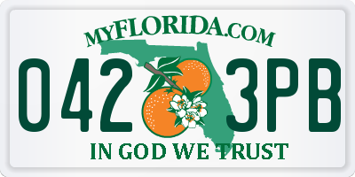 FL license plate 0423PB