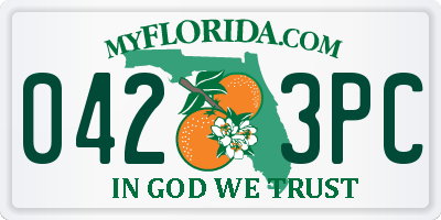 FL license plate 0423PC