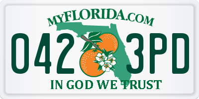 FL license plate 0423PD