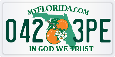 FL license plate 0423PE