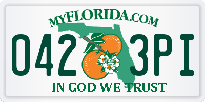 FL license plate 0423PI