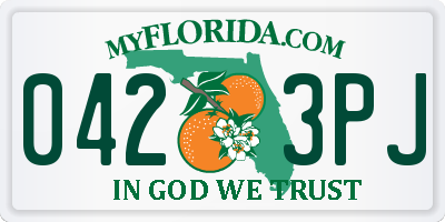 FL license plate 0423PJ