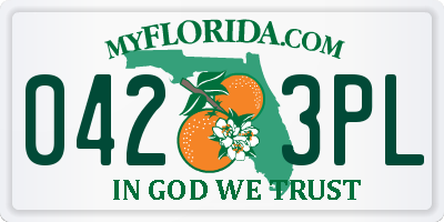 FL license plate 0423PL