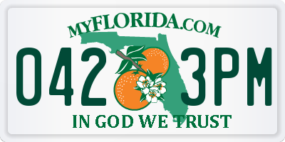 FL license plate 0423PM