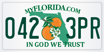 FL license plate 0423PR