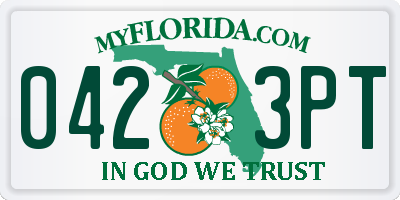 FL license plate 0423PT