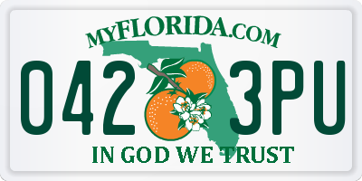 FL license plate 0423PU