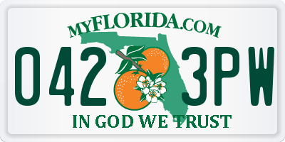 FL license plate 0423PW