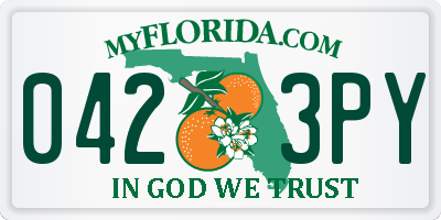 FL license plate 0423PY