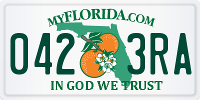 FL license plate 0423RA
