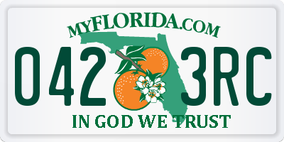 FL license plate 0423RC