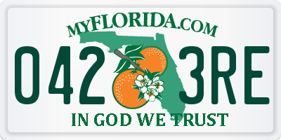 FL license plate 0423RE