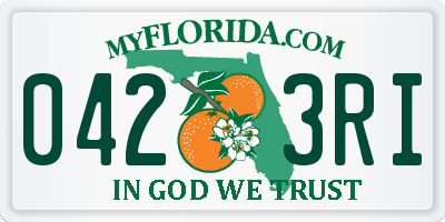 FL license plate 0423RI