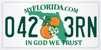 FL license plate 0423RN