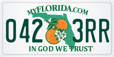 FL license plate 0423RR