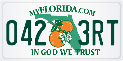 FL license plate 0423RT