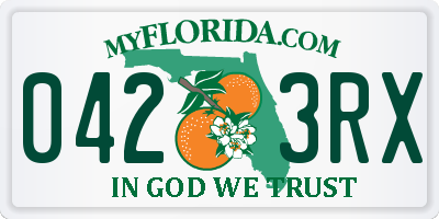 FL license plate 0423RX