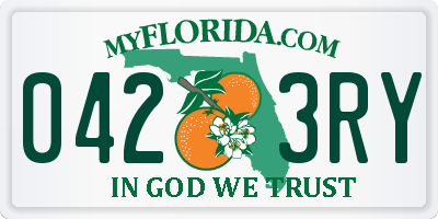 FL license plate 0423RY