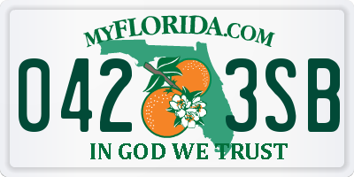 FL license plate 0423SB