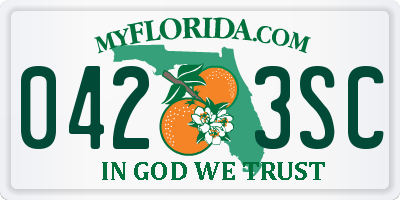 FL license plate 0423SC