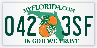 FL license plate 0423SF