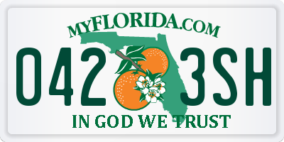 FL license plate 0423SH