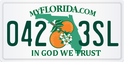 FL license plate 0423SL