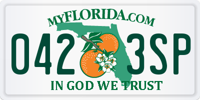 FL license plate 0423SP