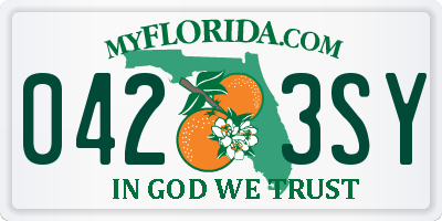 FL license plate 0423SY