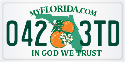 FL license plate 0423TD
