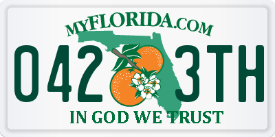 FL license plate 0423TH