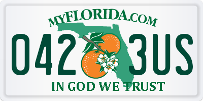 FL license plate 0423US