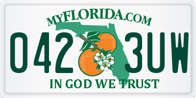 FL license plate 0423UW