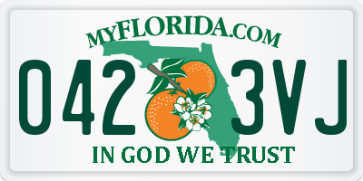 FL license plate 0423VJ