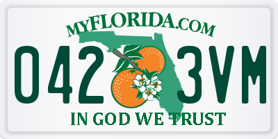 FL license plate 0423VM