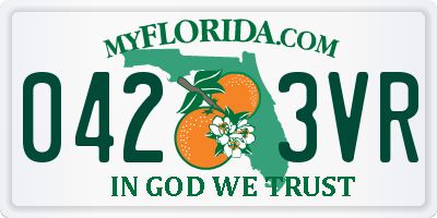 FL license plate 0423VR